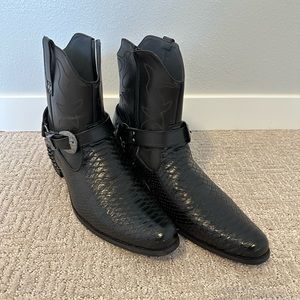 Men's Belt Buckle Chain Strap Western Cowboy Boots